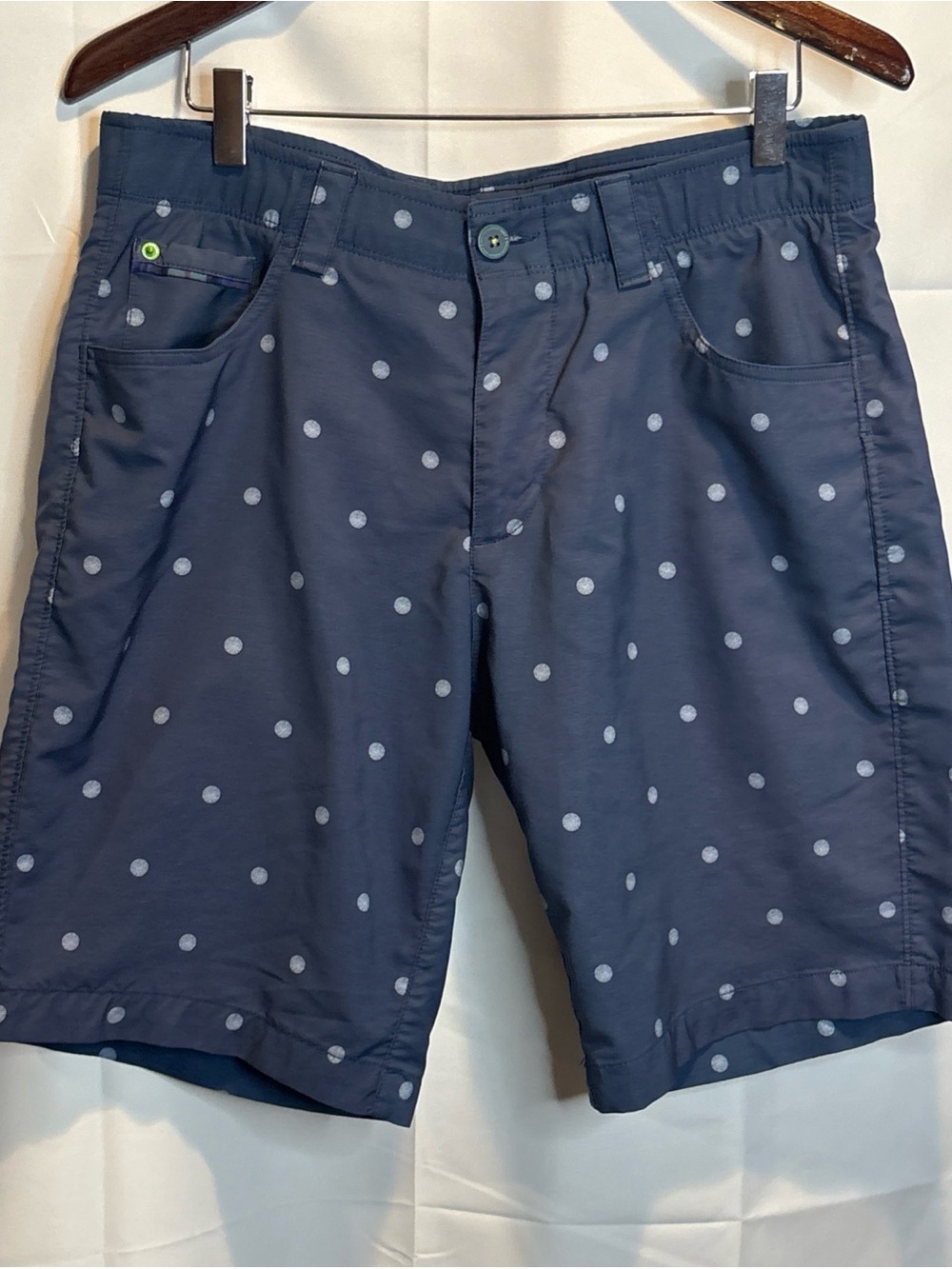 William Murray Golf Navy Polka Dot Flat-Front Shorts